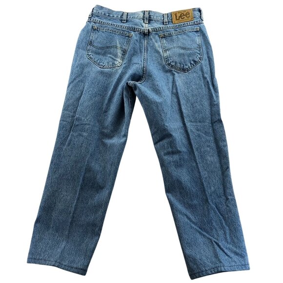 Lee Mens Jeans 36x30 Blue Denim Straight Leg Relaxed Fit Classic Casual Travel - Picture 2 of 10